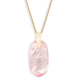 New Inez Gold Long Pendant Necklace In Pearl Blush